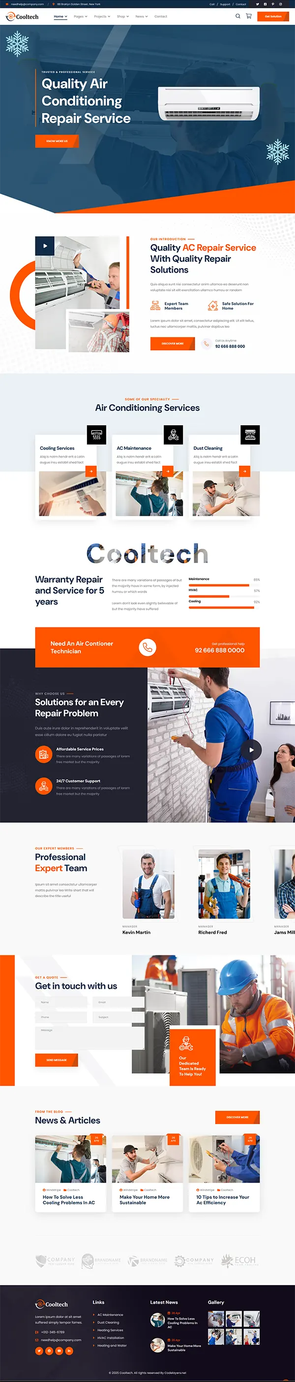 Cooltech - Joomla 6 Air Conditioning & Heating Template